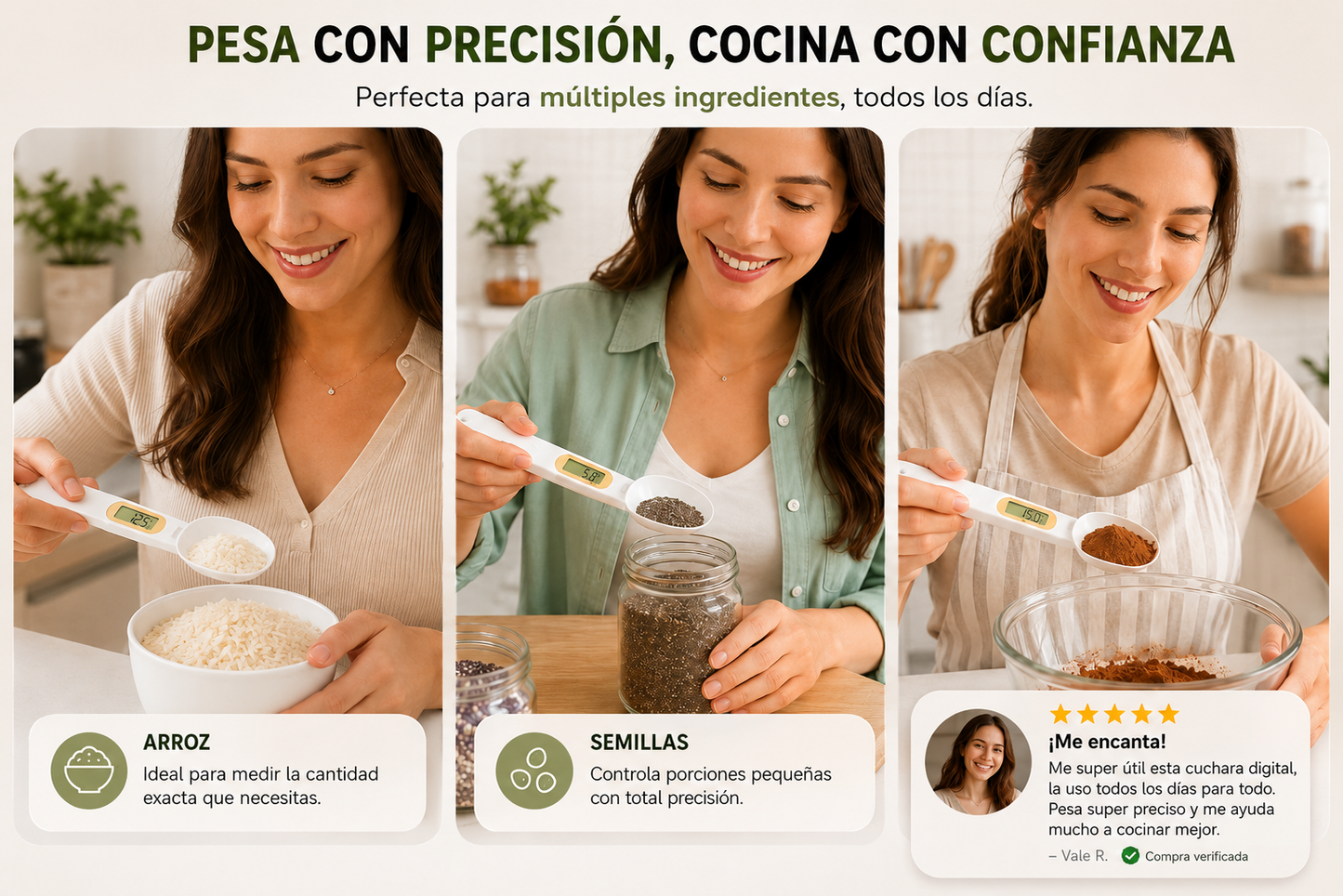 Cuchara Digital Medidora para Pesar Comida