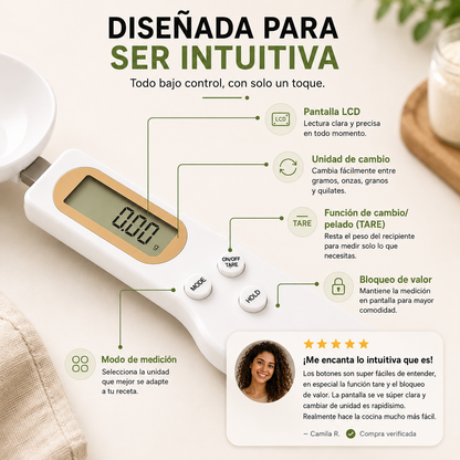 Cuchara Digital Medidora para Pesar Comida
